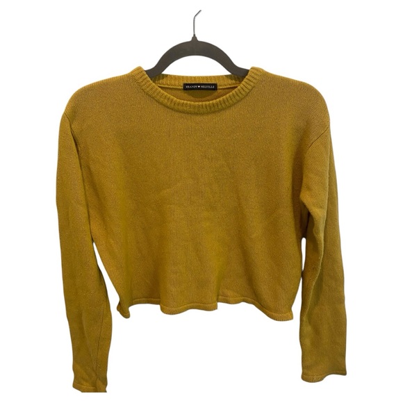 Brandy Melville Mustard Yellow Cropped Sweater - Picture 1 of 5